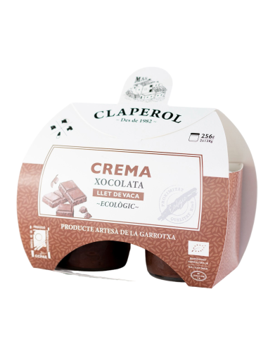 Crema de chocolate ecológica Claperol – Postre lácteo suave y delicioso
