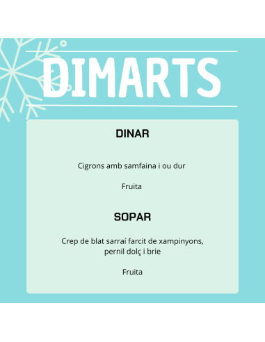 EL TEU MENU DE LA SETMANA A VILAMERCAT ¡Fes la teva comanda online!