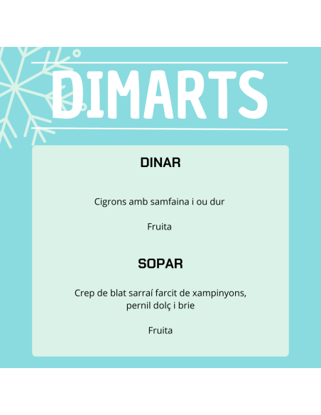 TU MENÚ DE LA SEMANA EN VILAMERCAT.CAT ¡haz tu comanda online!