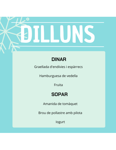 EL TEU MENU DE LA SETMANA A VILAMERCAT ¡Fes la teva comanda online!