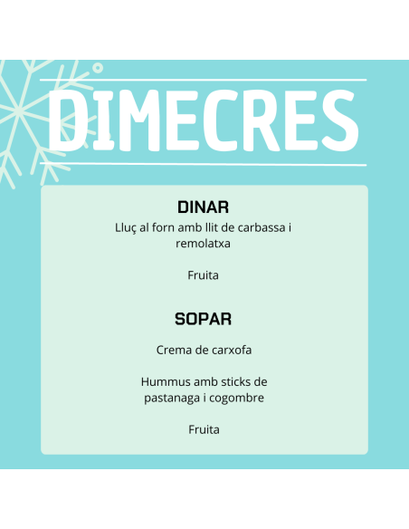 TU MENÚ DE LA SEMANA EN VILAMERCAT.CAT ¡haz tu comanda online!