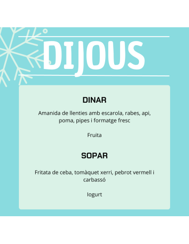EL TEU MENU DE LA SETMANA A VILAMERCAT ¡Fes la teva comanda online!