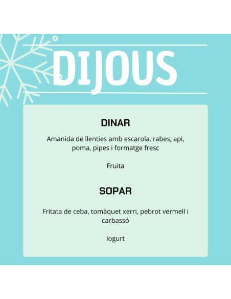 TU MENÚ DE LA SEMANA EN VILAMERCAT.CAT ¡haz tu comanda online!