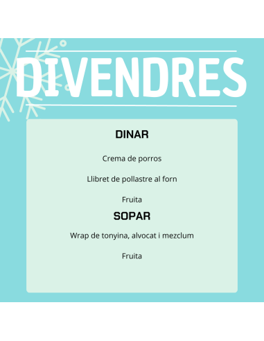 TU MENÚ DE LA SEMANA EN VILAMERCAT.CAT ¡haz tu comanda online!