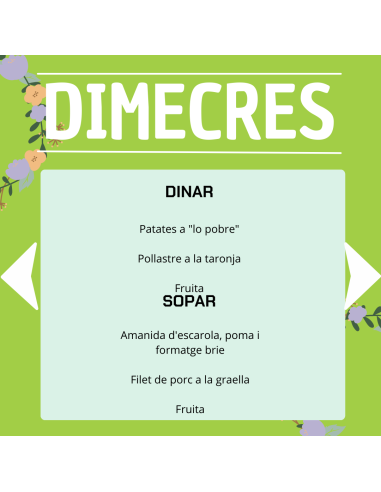 TU MENÚ DE LA SEMANA EN VILAMERCAT.CAT ¡haz tu comanda online!