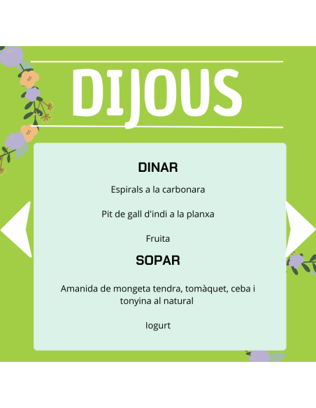 TU MENÚ DE LA SEMANA EN VILAMERCAT.CAT ¡haz tu comanda online!