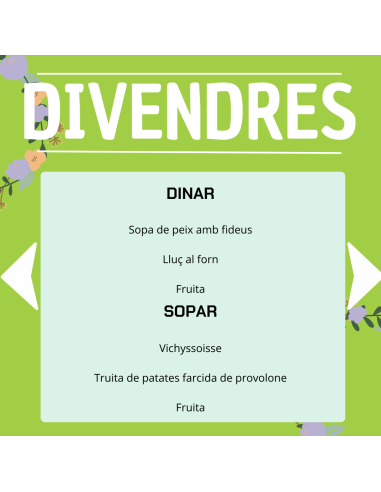 TU MENÚ DE LA SEMANA EN VILAMERCAT.CAT ¡haz tu comanda online!