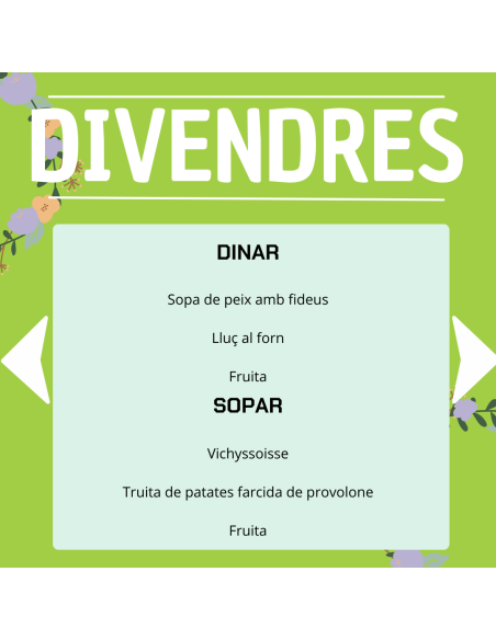 TU MENÚ DE LA SEMANA EN VILAMERCAT.CAT ¡haz tu comanda online!