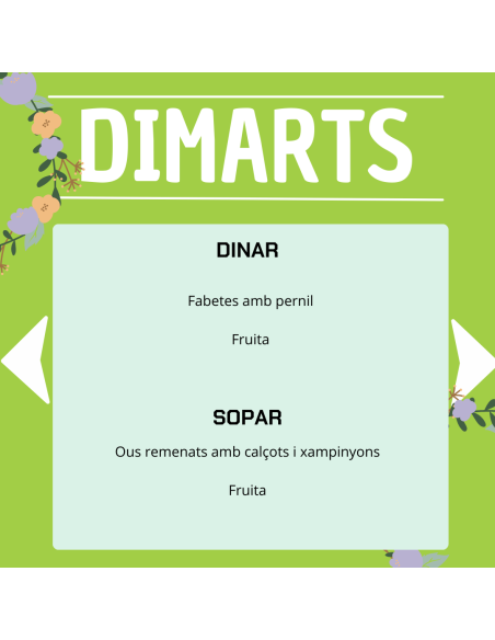 TU MENÚ DE LA SEMANA EN VILAMERCAT.CAT ¡haz tu comanda online!