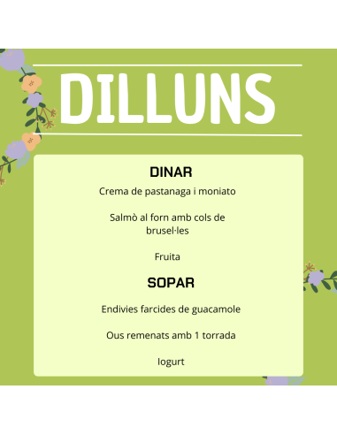 EL TEU MENU DE LA SETMANA A VILAMERCAT ¡Fes la teva comanda online!