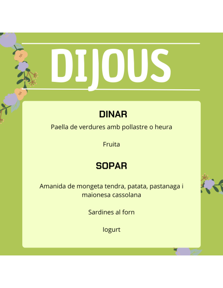 EL TEU MENU DE LA SETMANA A VILAMERCAT ¡Fes la teva comanda online!