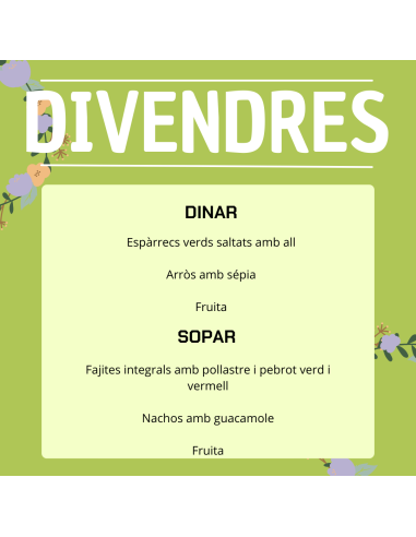 EL TEU MENU DE LA SETMANA A VILAMERCAT ¡Fes la teva comanda online!