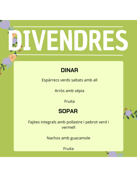 TU MENÚ DE LA SEMANA EN VILAMERCAT.CAT ¡haz tu comanda online!