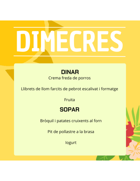 TU MENÚ DE LA SEMANA EN VILAMERCAT.CAT ¡haz tu comanda online!