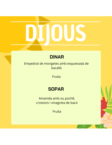 EL TEU MENU DE LA SETMANA A VILAMERCAT ¡Fes la teva comanda online!