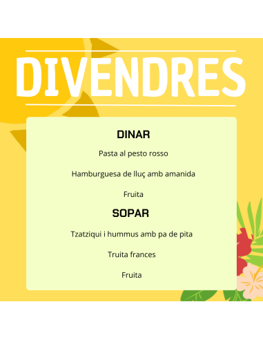 EL TEU MENU DE LA SETMANA A VILAMERCAT ¡Fes la teva comanda online!