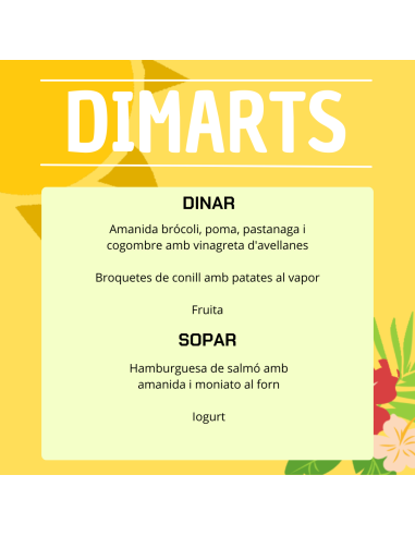 TU MENÚ DE LA SEMANA EN VILAMERCAT.CAT ¡haz tu comanda online!