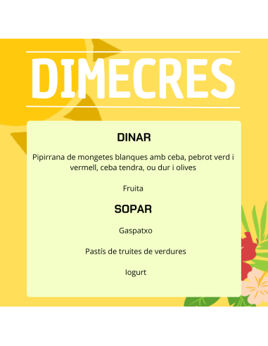 TU MENÚ DE LA SEMANA EN VILAMERCAT.CAT ¡haz tu comanda online!