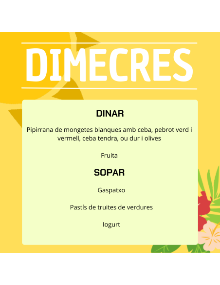 TU MENÚ DE LA SEMANA EN VILAMERCAT.CAT ¡haz tu comanda online!