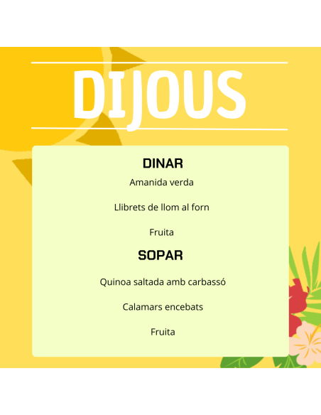 EL TEU MENU DE LA SETMANA A VILAMERCAT ¡Fes la teva comanda online!
