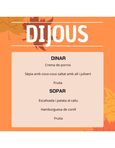 TU MENÚ DE LA SEMANA EN VILAMERCAT.CAT ¡haz tu comanda online!