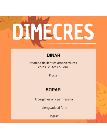 TU MENÚ DE LA SEMANA EN VILAMERCAT.CAT ¡haz tu comanda online!